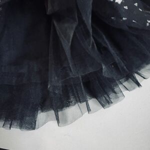 Doe a Dear Black Glitter Heart Tutu Skirt Girls Size 4 NWT
